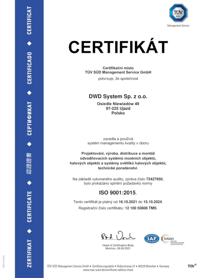 Certificate ISO 9001:2015 [CZ]