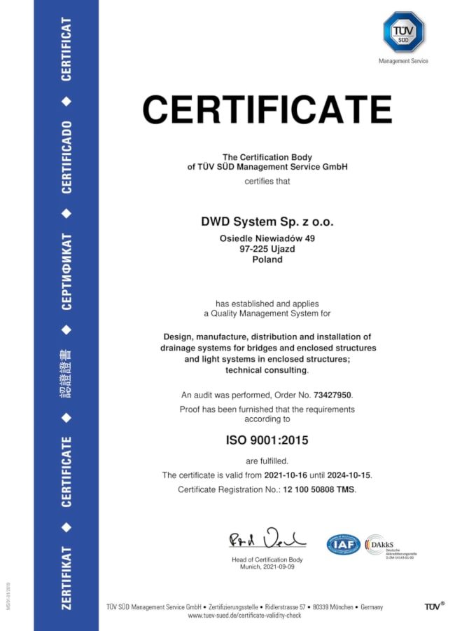 Certificate ISO 9001:2015 [EN]