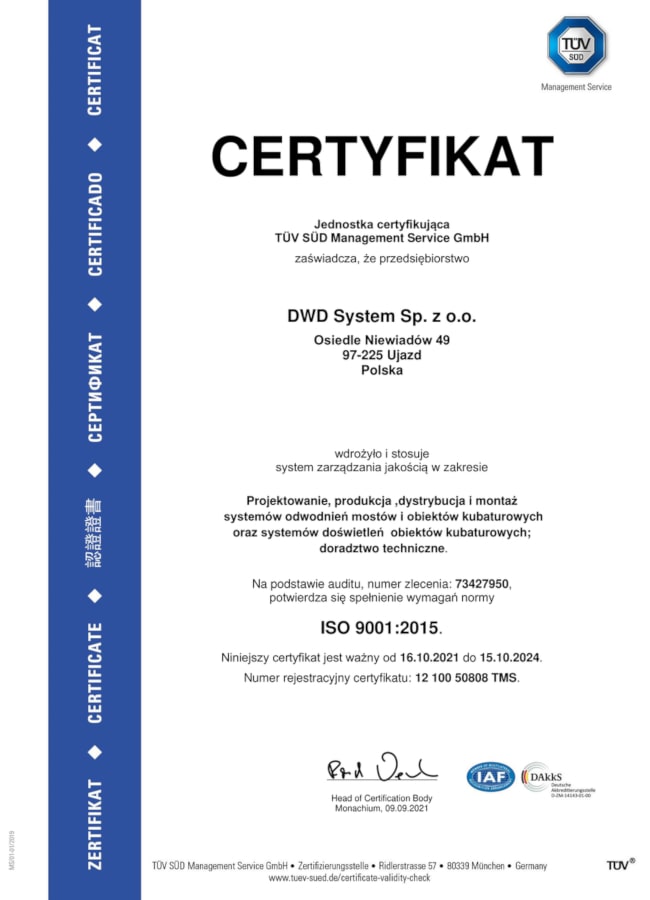 Certyfikat ISO 9001:2015 [PL]